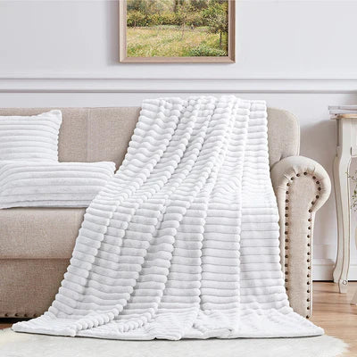 Cotton Co Milan Faux Fur Throw White 220/240