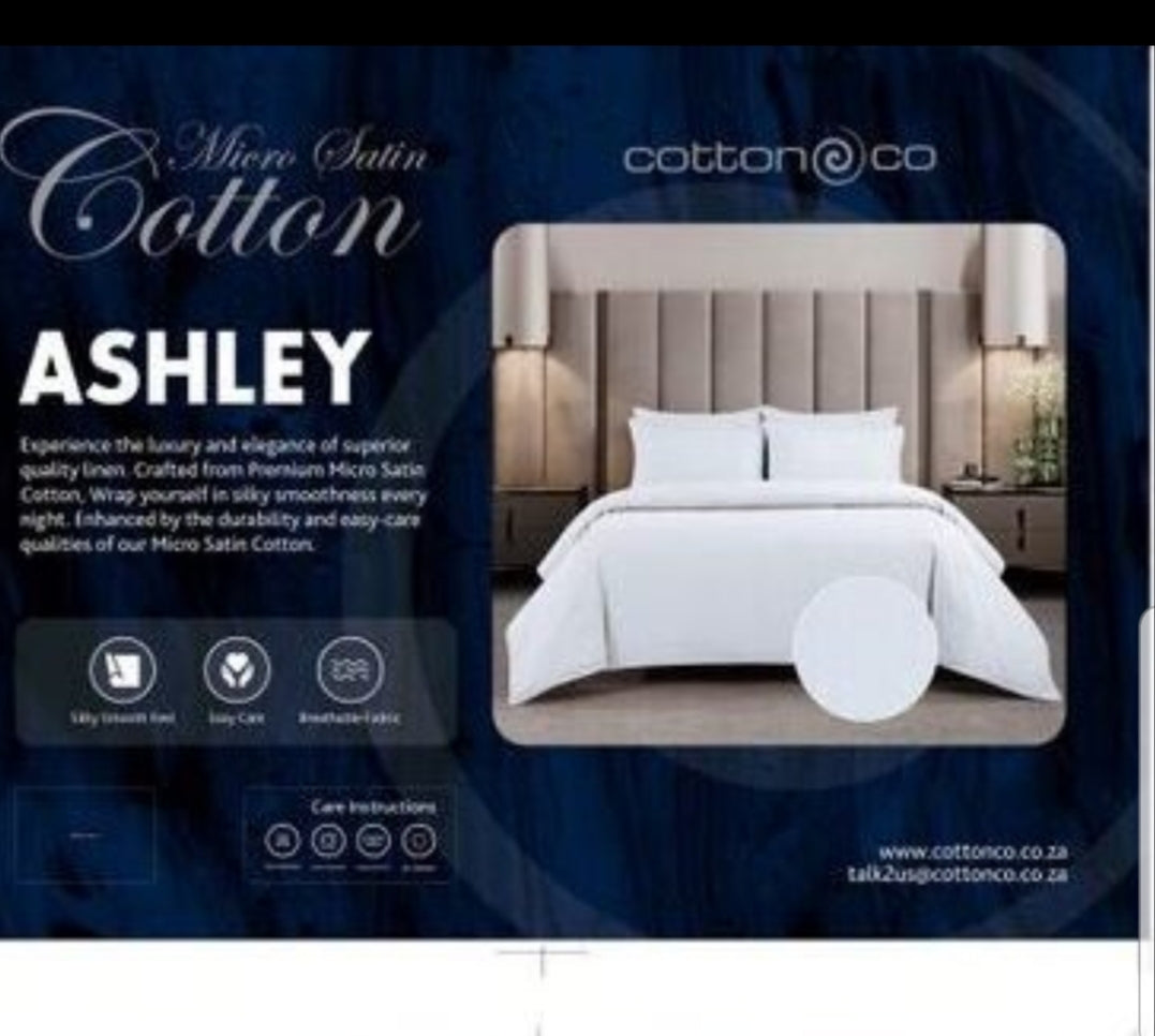 Cotton Co Ashley Micro Sateen White  Duvet Cover Set